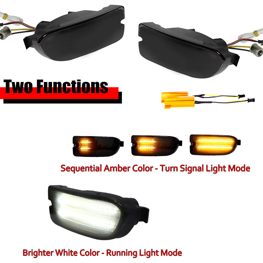 Smoked switch, amber LED DRL front indicator lights suitable for 1999-2001 for Subaru Impreza