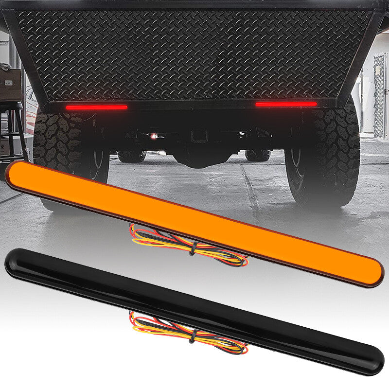 2X Red/Amber LED Truck Rear Brake Flowing Turn Signal Tail Light Strip DRL Lamp