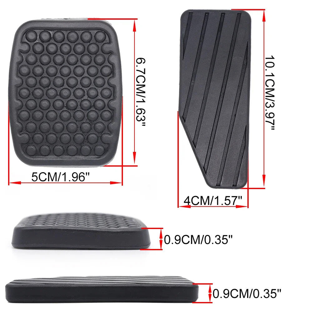 3PC For Matiz 1998 - 2010 Brake Clutch Accelerator Pedal Rubber Pad Cover