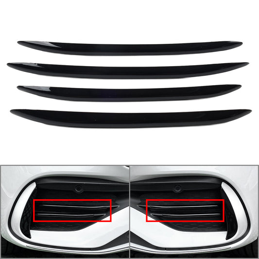 Fit for Benz C-Class W206 Front Bumper Splitter Fins Body Spoiler Canards Glossy Blk