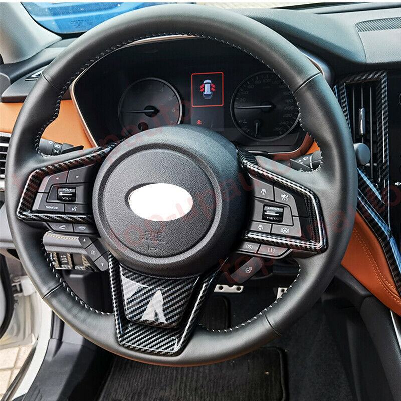 for Subaru Outback 2020-2023 Carbon Fiber Style Steering Wheel Frame Cover Trim