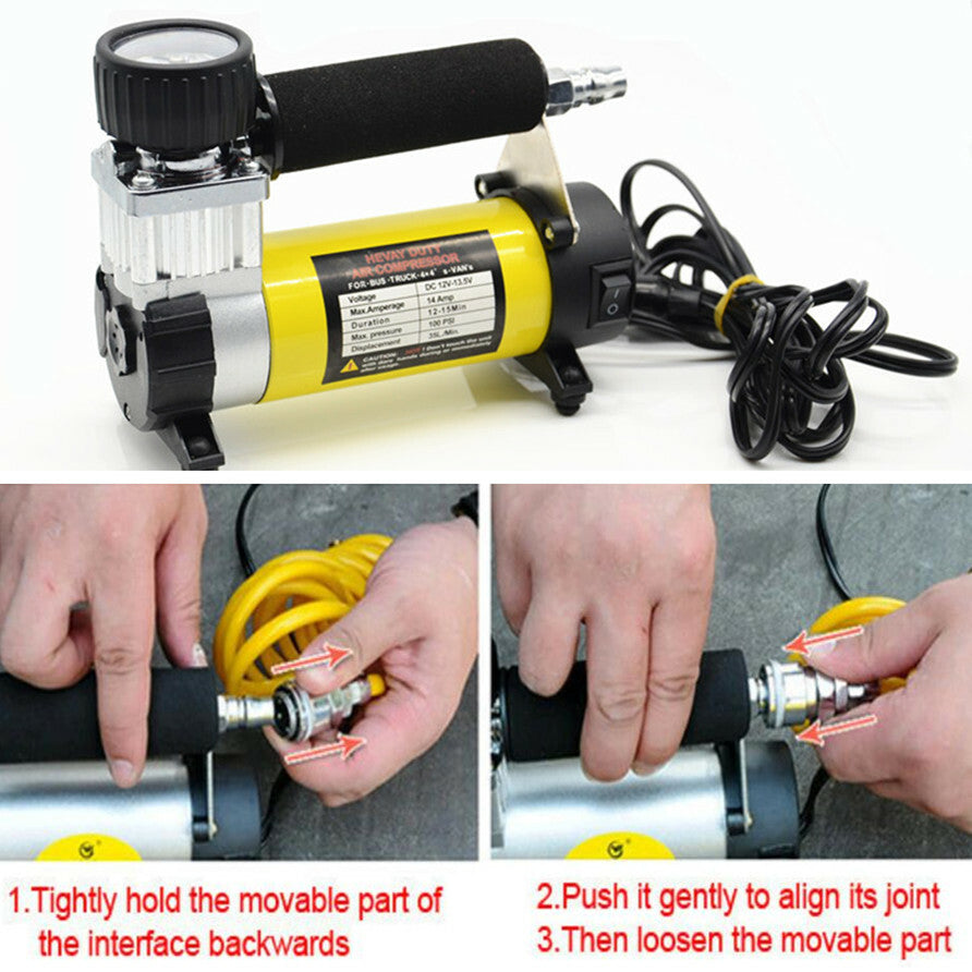 Electric 12V 100PSI Auto Tire Tyre Inflator Tool Car Wheel Air Pump Compressor