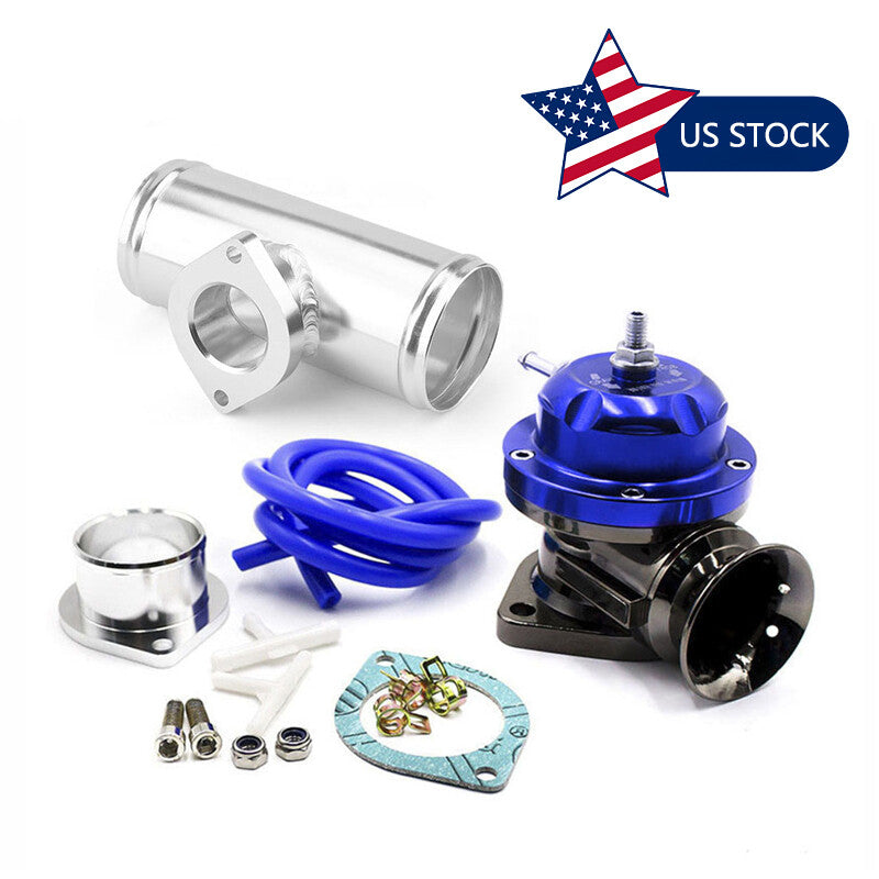 Blue Billet Aluminum Type-RS Turbo Blow Off Valve BOV+2.5 Flange Tube Pipe