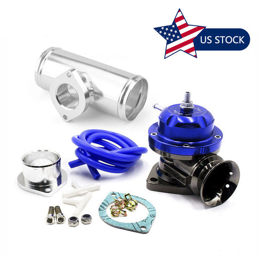 Blue Billet Aluminum Type-RS Turbo Blow Off Valve BOV+2.5 Flange Tube Pipe