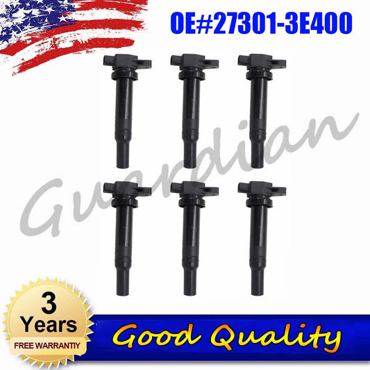 6-piece ignition coil set 27301-3E400 for Kia Rondo Optima Magentis 2.7L (2007-2011) 08 09