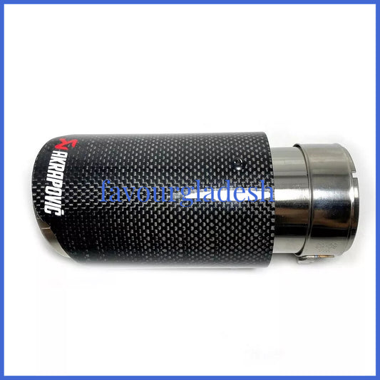 1 X IN 2.2 57MM OUT: 3.0 76MM Akrapovic Glossy Carbon Fiber Pipe Exhaust Tip