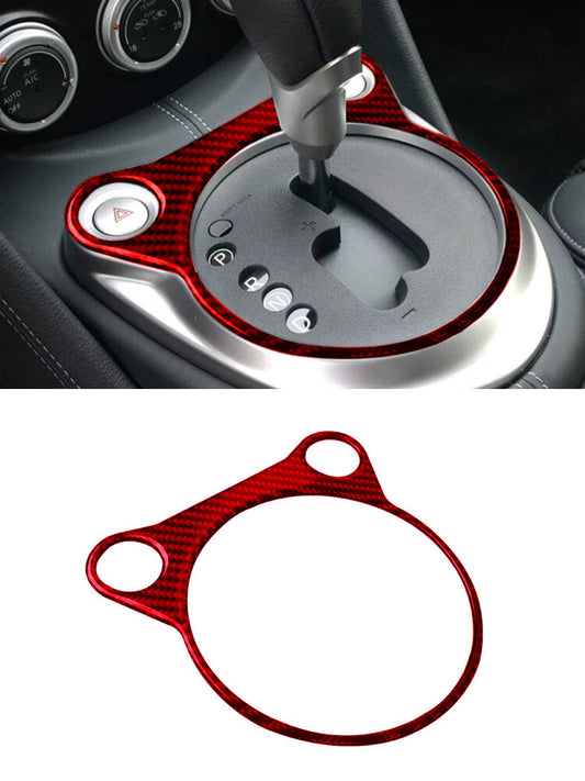Red Carbon Fiber Interior Gear Shift Panel Cover Trim For 2009-2020 for Nissan 370Z