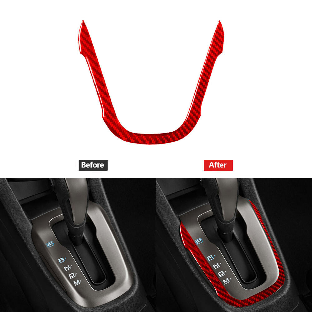 Red Carbon Fiber Automatic Gear Shift Frame Cover Trim for Chevrolet Sonic 12-16