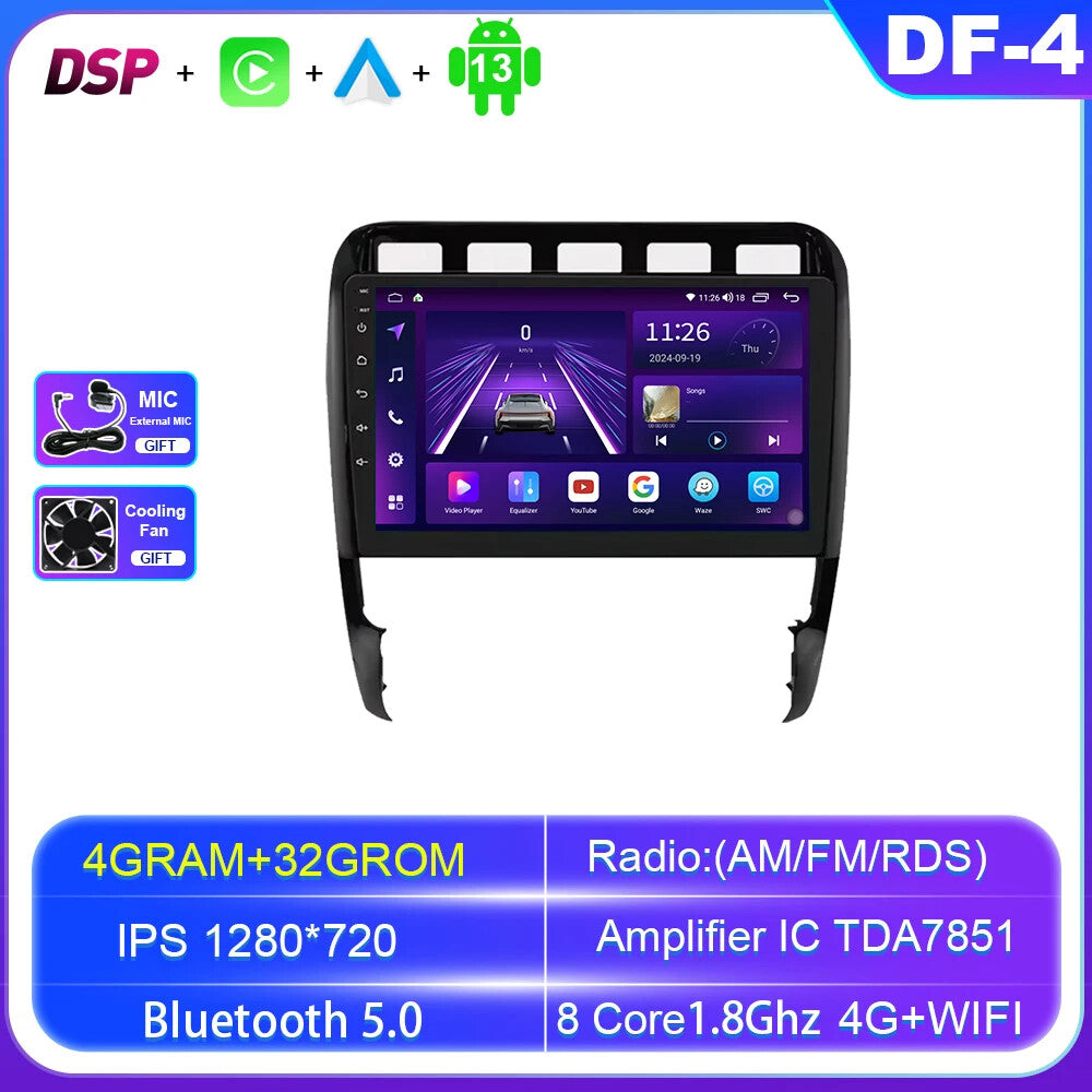 for Porsche for Cayenne 1 9PA 2002-2010 Android Carplay Car Stereo Radio GPS Screen