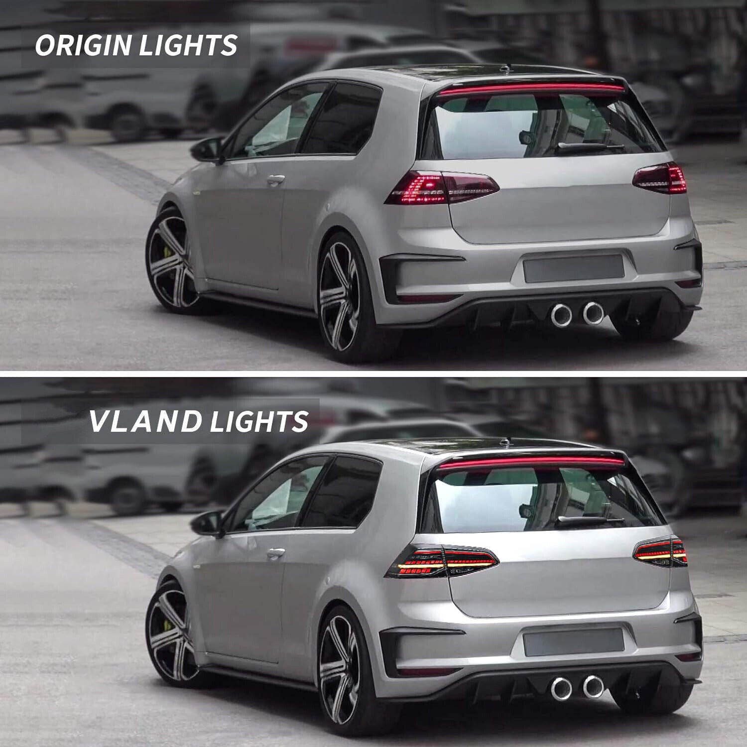 Full LED taillights are available on 2014-2019 for Volkswagen for Golf 7 MK7 GTI MK7.5 models with smoked finishes.