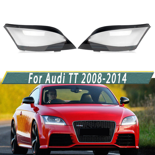 2¡Á F¨¹r for Audi TT 08-14 Scheinwerferglas Linse Scheinwerfer Abdeckung Links+Rechts