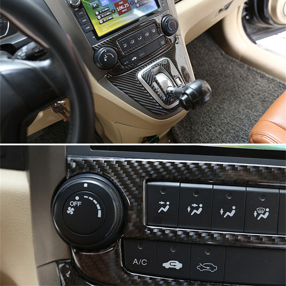 Carbon Fiber Central Control CD Volume Switch Cover for Honda CR-V CRV 2007-2011