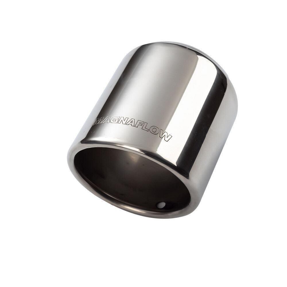 2.5'' Inlet 4'' OD Universal Single Stainless Steel Rolled Exhaust Tip MF