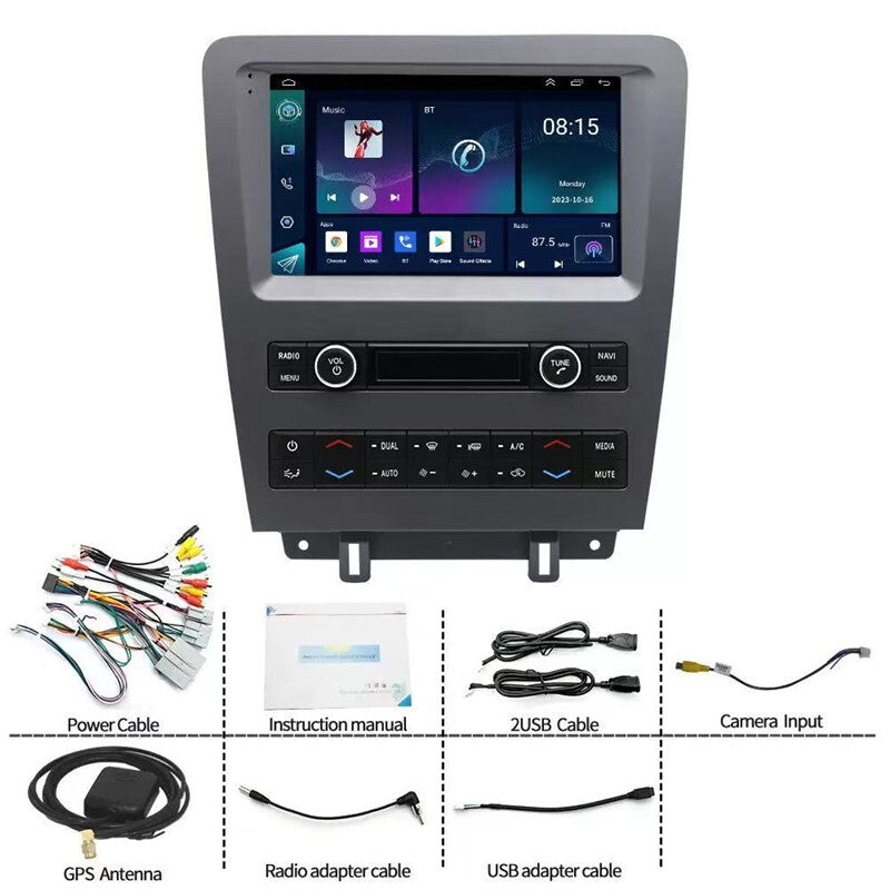 Car Android Radio Carplay for Ford for Mustang S-197 10-14 Multimedia GPS Navigation