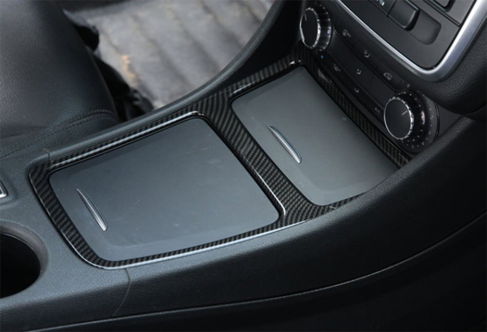 Carbon ABS Central Storage Box Panel Cover for Benz A GLA CLA Class W176 2013-19