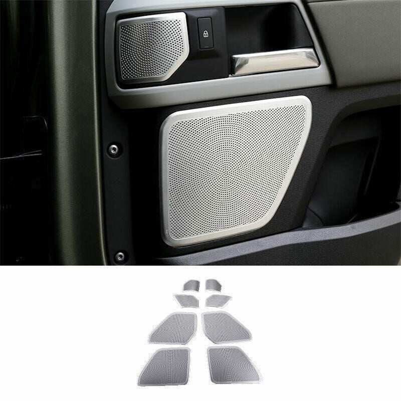 8P Silver Aluminum Window Lift Panel Switch Decor for Land Rover for Defender 20-25