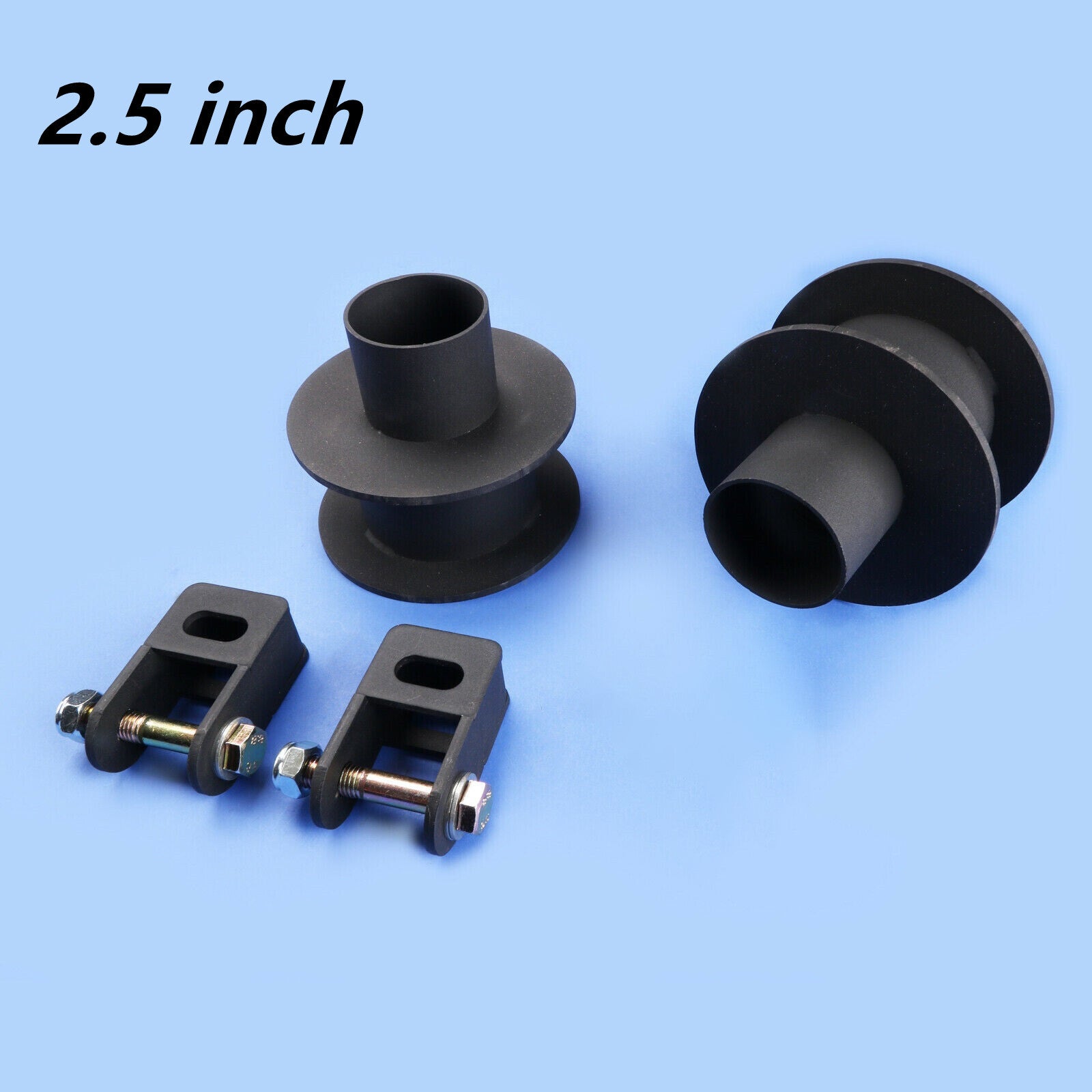 Front 2.5-inch leveling lift kit and shock absorber extender for 05-23 for Ford F250 F350 4WD Black