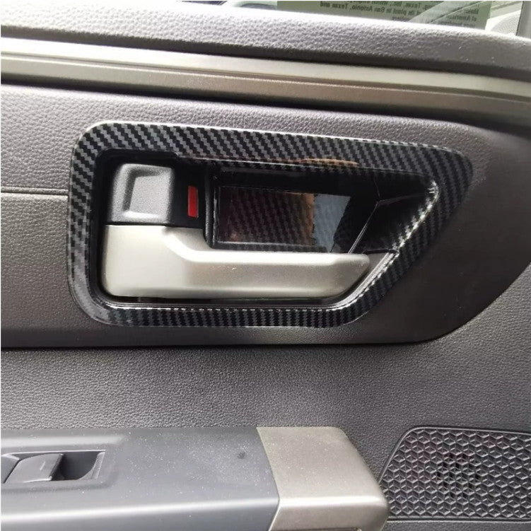 Carbon fiber interior door handle cup cover trim (4 pieces) for Toyota Tendera 2022 and 2023