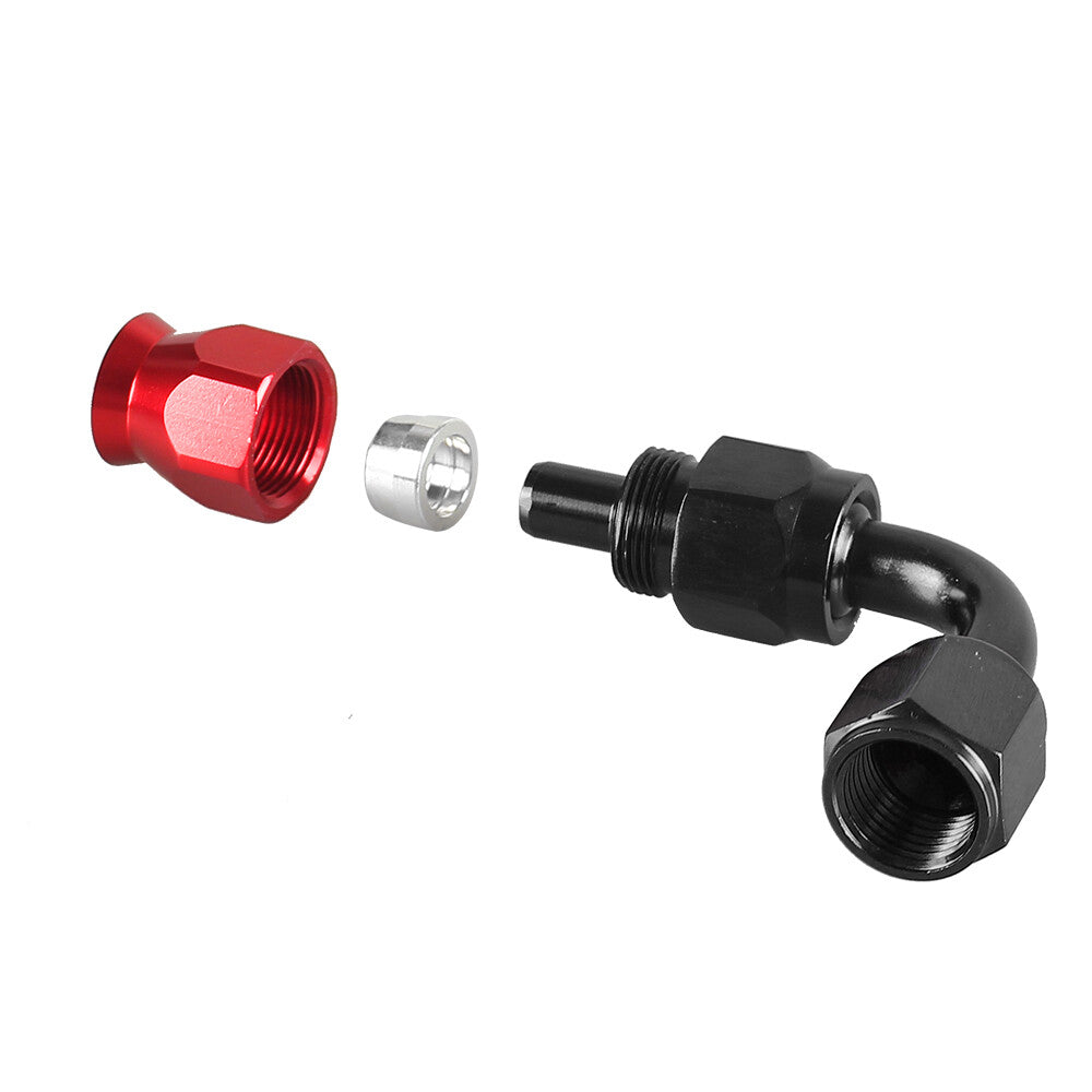 AN8 90 Degree Swivel Hose Line End Fitting Adaptor 8AN for PTFE Hose Line Only