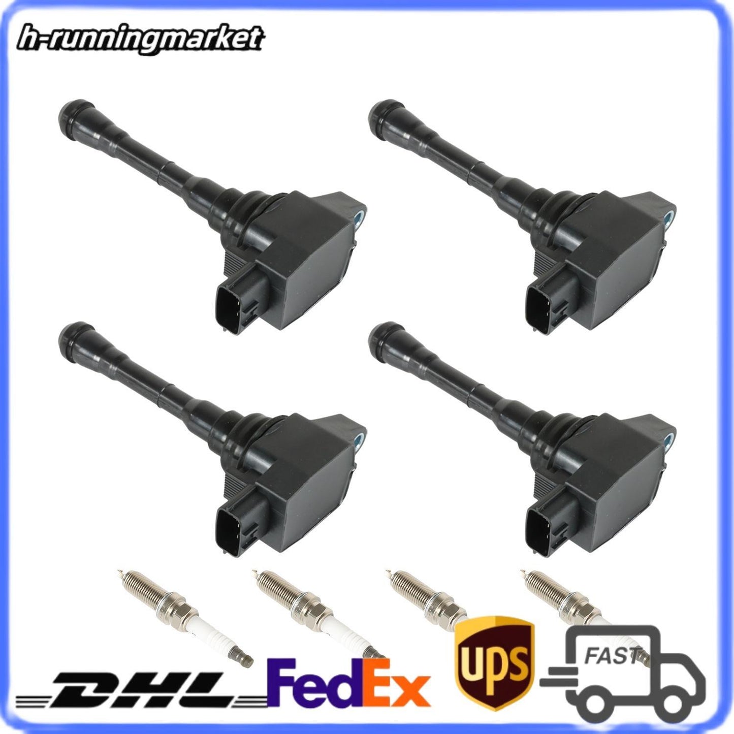 4pcs Ignition Coils+ 4pcs Iridium Spark Plug for 2011-2017 Juke L4 UF659+91215