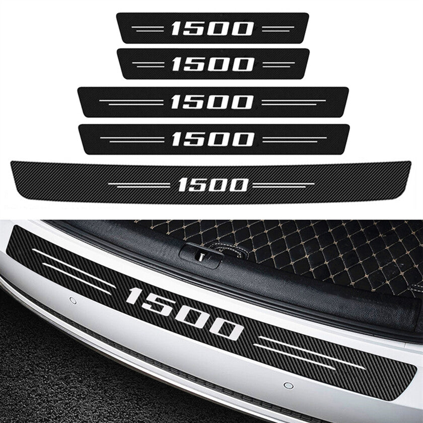 5pcs for Dodge for Ram 1500 Cab Door Sill Cover Trunk Guard Plate Bumper Protector