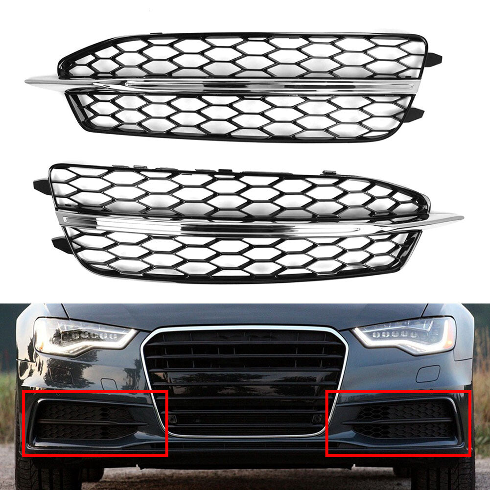 Front Bumper Lower Grille 4G0807681D 4G0807682D Fit for Audi A6 C7 S LineS6