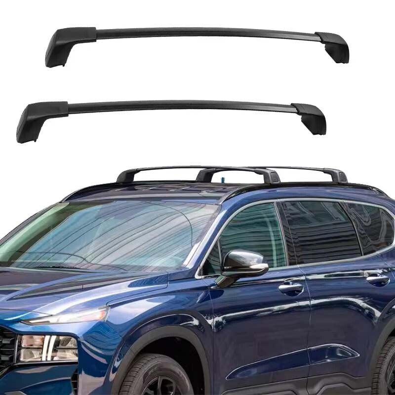 BLACK 2019-2023 for Hyundai Santa Fe Car Roof Rails Auto CrossBars Roof Rack