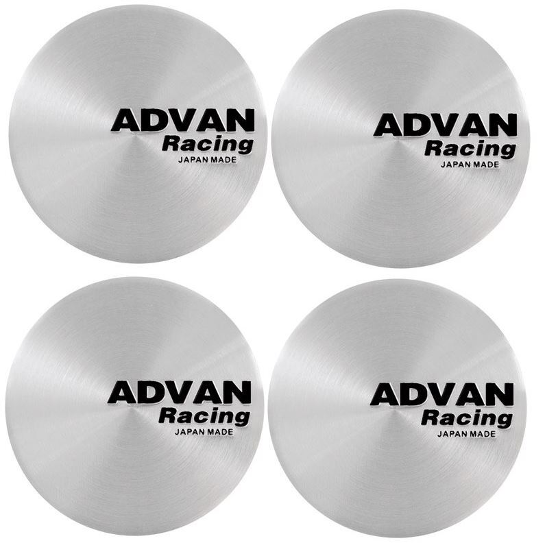 Silver 4x56 mm Advan racing wheel center sticker, hub sticker, rim sticker, logo