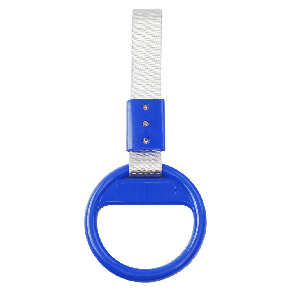 Round Ring Train Bus Handle Hand Strap Drift Charm Tools PVC Plastic Silver+blue