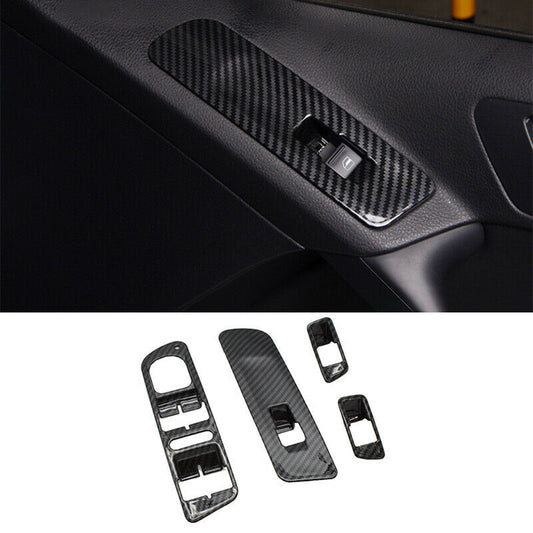for Volkswagen for Tiguan 2013-2016 Carbon Style Window Lift Panel Switch Cover Trim