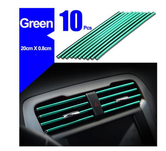Car air conditioning socket decorative molding strip, green for Kia,10 pieces