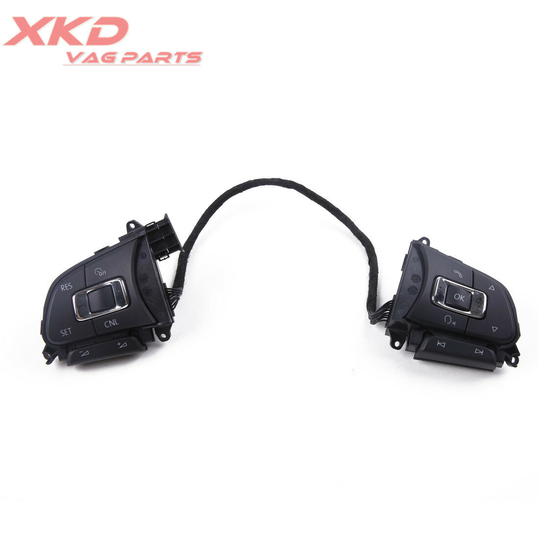 Black Chrome Steering Wheel Multi-function Button for VW for Tiguan 2017 2018 2019