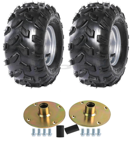 2-pack of 8-inch wheels (18x9.5-8, 18x9.50-8), tires, rims with 4 lugs + 23T axle, go-kart, four-wheel all-terrain vehicle.