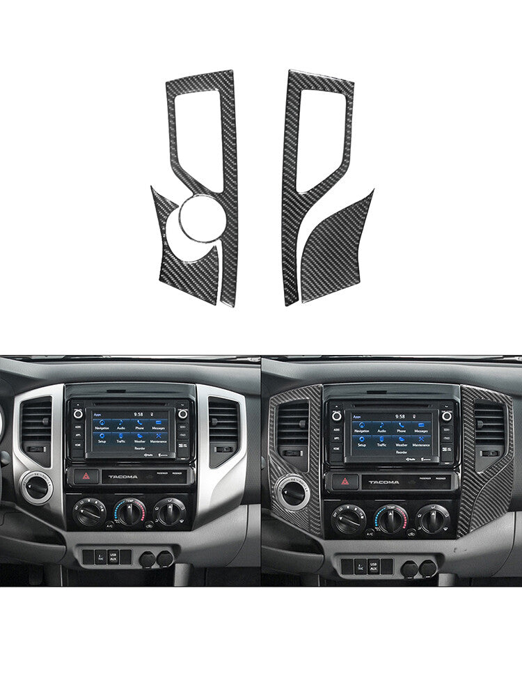 for Toyota Tacoma 2012-2015 4Pcs Center Vent TYP-B 4WD Trim Cover Carbon Fiber
