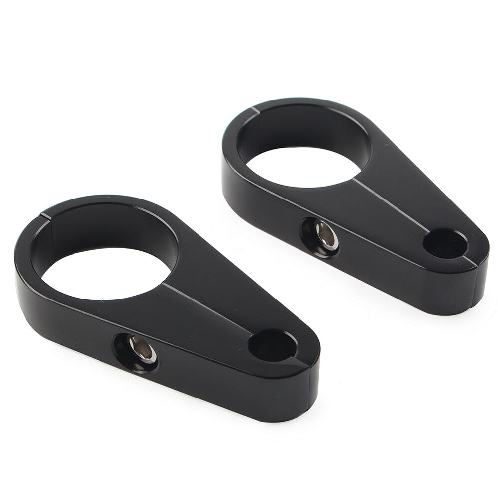 1.25 Handlebar Brake Clutch Cable Wire Clamp Holder for Harley Bike Black Pair
