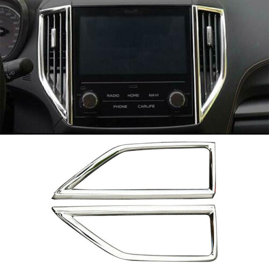 2 x Front Middle Air Vent Cover Trim Fit for Subaru Forester 2019-2022 2020 Silver