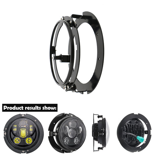 Motorcycle 5.75-inch (5-3/4 inch) round LED headlight mounting ring bracket for Harley-Davidson