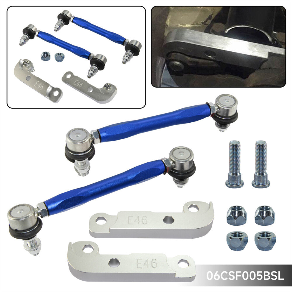 Tuning Drift Turn Angles 25%-30% +Sway Bar Drop Links Kit for BMW E46 M3 323i