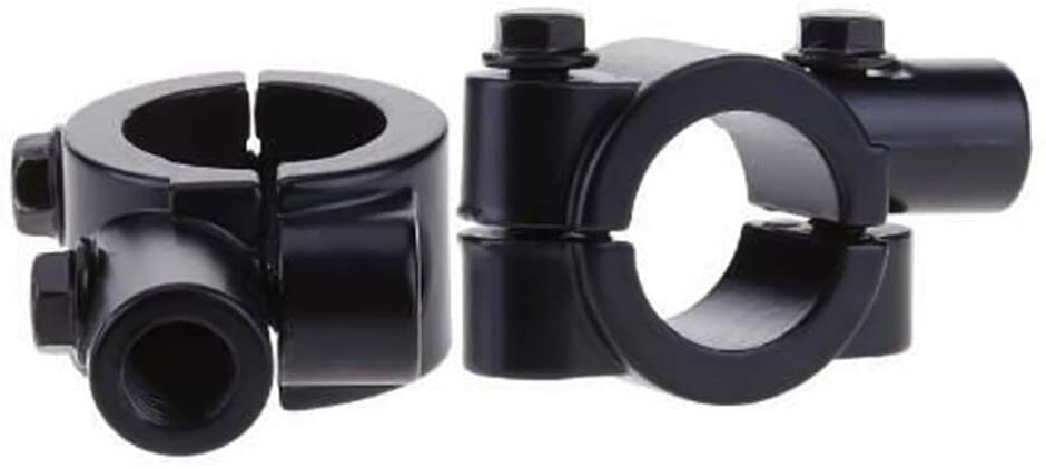 2x Black 7/8 22mm Handlebar 8mm Mirror Clamps Mount Bracket Street Dirt Bike