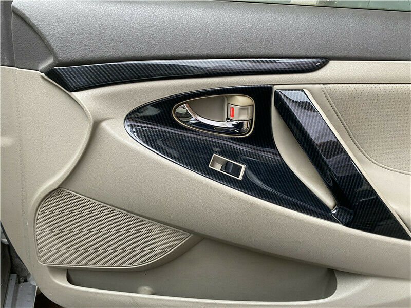 for Toyota for Camry 2007-11 Carbon Fiber ABS Window Lift Panel Switch Cover Trim 6x