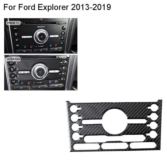 Carbon Fiber Inner Central Control Button Cover Trim for Ford Explorer 2013-2019
