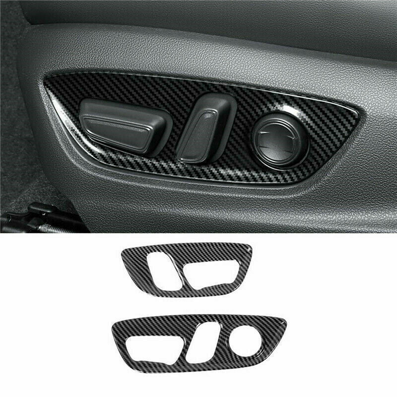2P Carbon Fiber for Seat Button Switch Panel Cover Trim for Toyota Highlander 21-22