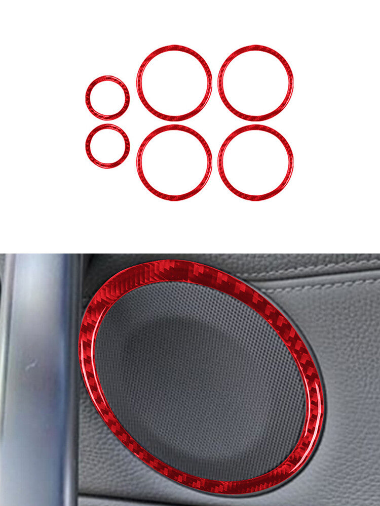 6Pcs Door Horn Trim Cover Decor for BMW 1Series Convertible E82/E88 2008-013 Red