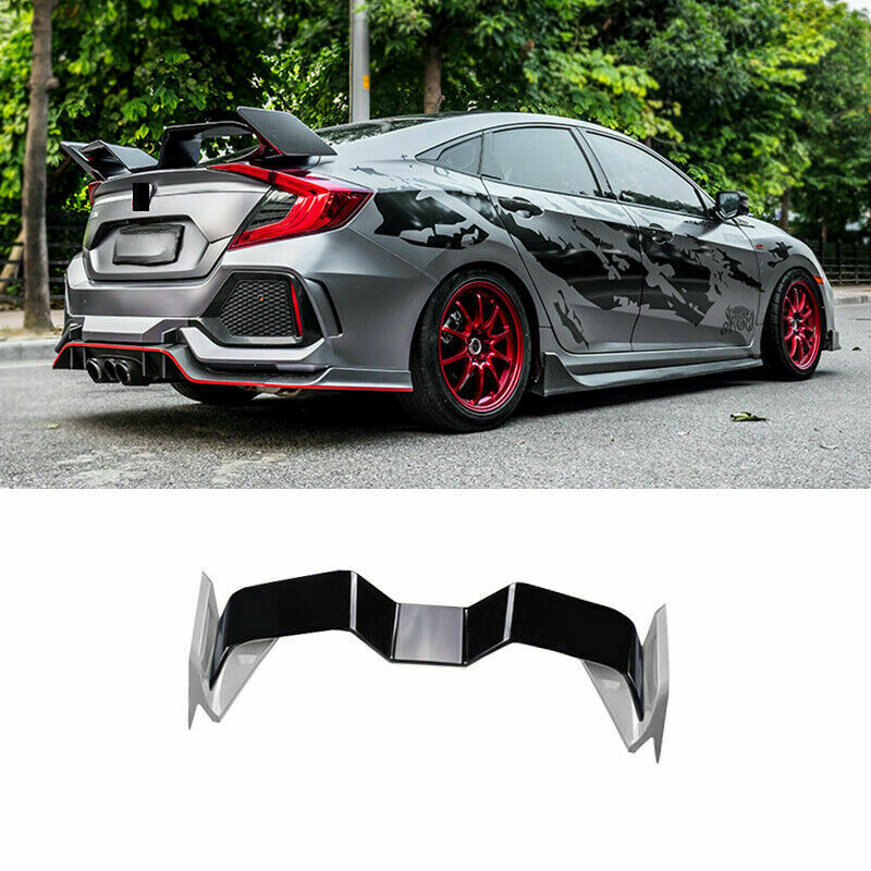 for Honda for Civic Sedan 2016-2021 Black Rear Spoiler Lip Tail Wing Bar Gull Wing