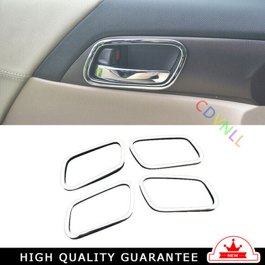 Inner Door Handle Cover Trim 4PCS Fit for Honda Accord 9th 14-2017 Chrome Silver