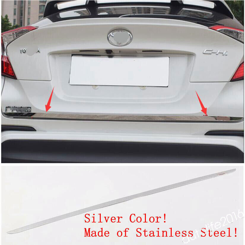1PCS Silver Steel Rear Trunk Lid Molding Cover Trim for Toyota C-HR CHR 2018-22