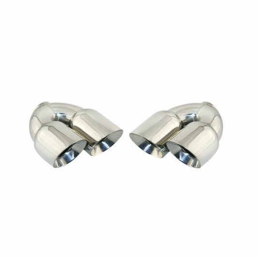2PCS 2.25'' ID 3.5'' OD Universal Dual Exhaust Slant Tips Stainless Polished