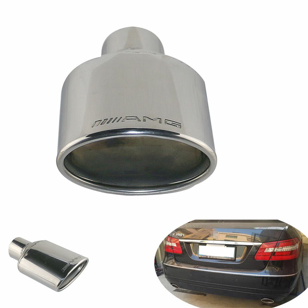 AMG Oval Exhaust Pipe Tip 2.25 Inch Stainless Steel for Mercedes-Benz 12575mm