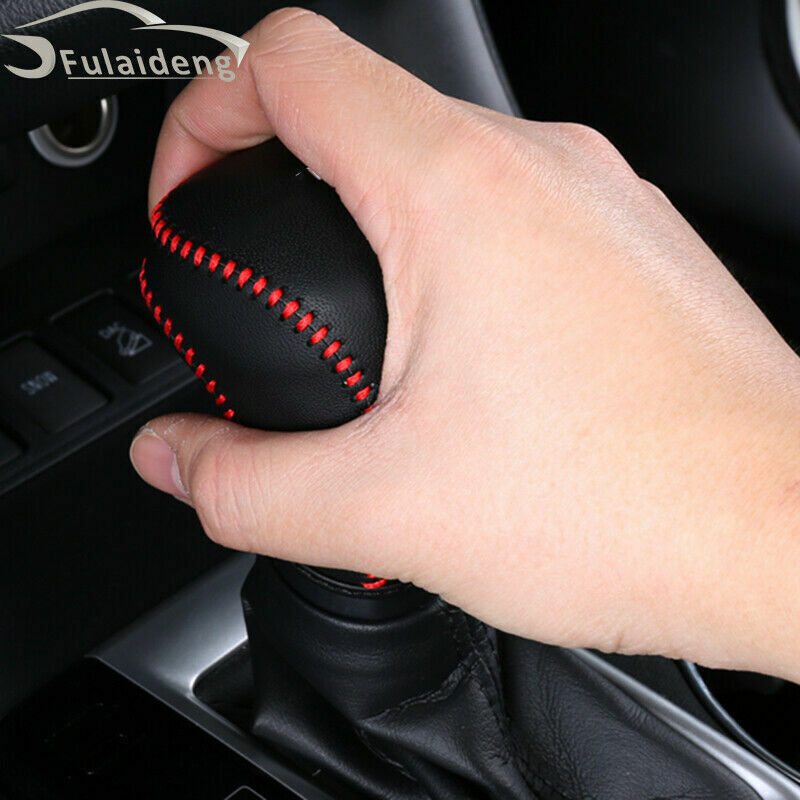 for Toyota Highlander 14-19 Leather Hand-stitched Car Gear Shift Knob Cover Trim