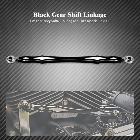 Black Gear CNC Aluminum Shift Linkage Lever Fit for Harley Touring Softail CVO